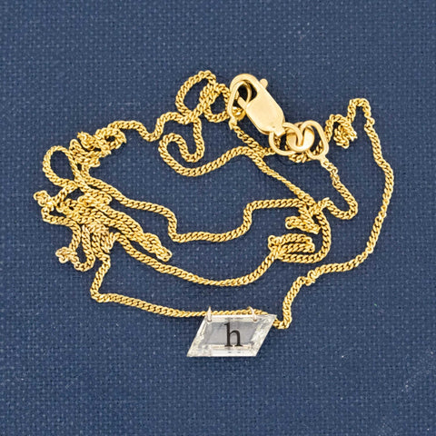 Inked Diamond H Letter Pendant