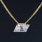 Inked Diamond H Letter Pendant