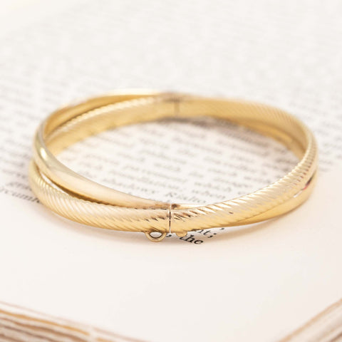 Vintage Interlocking Gold Double Bangle