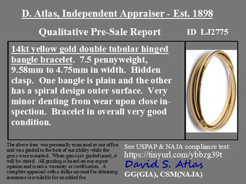Vintage Interlocking Gold Double Bangle