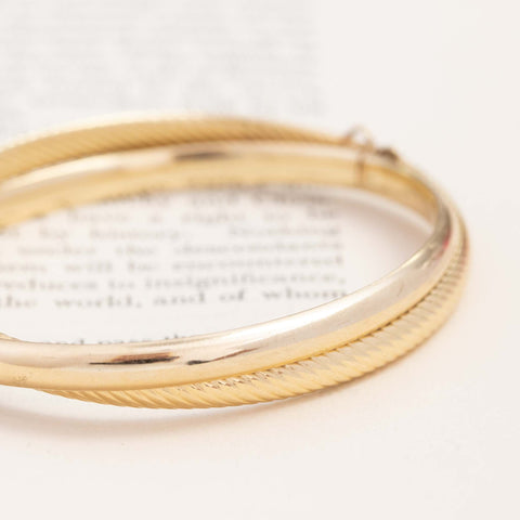 Vintage Interlocking Gold Double Bangle