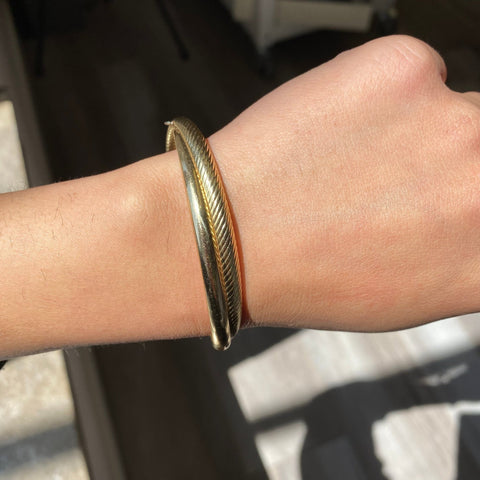 Vintage Interlocking Gold Double Bangle