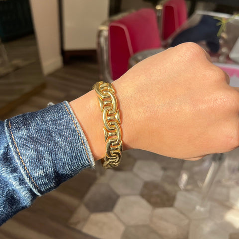 Interlocking T Link Italian Bracelet 18kt