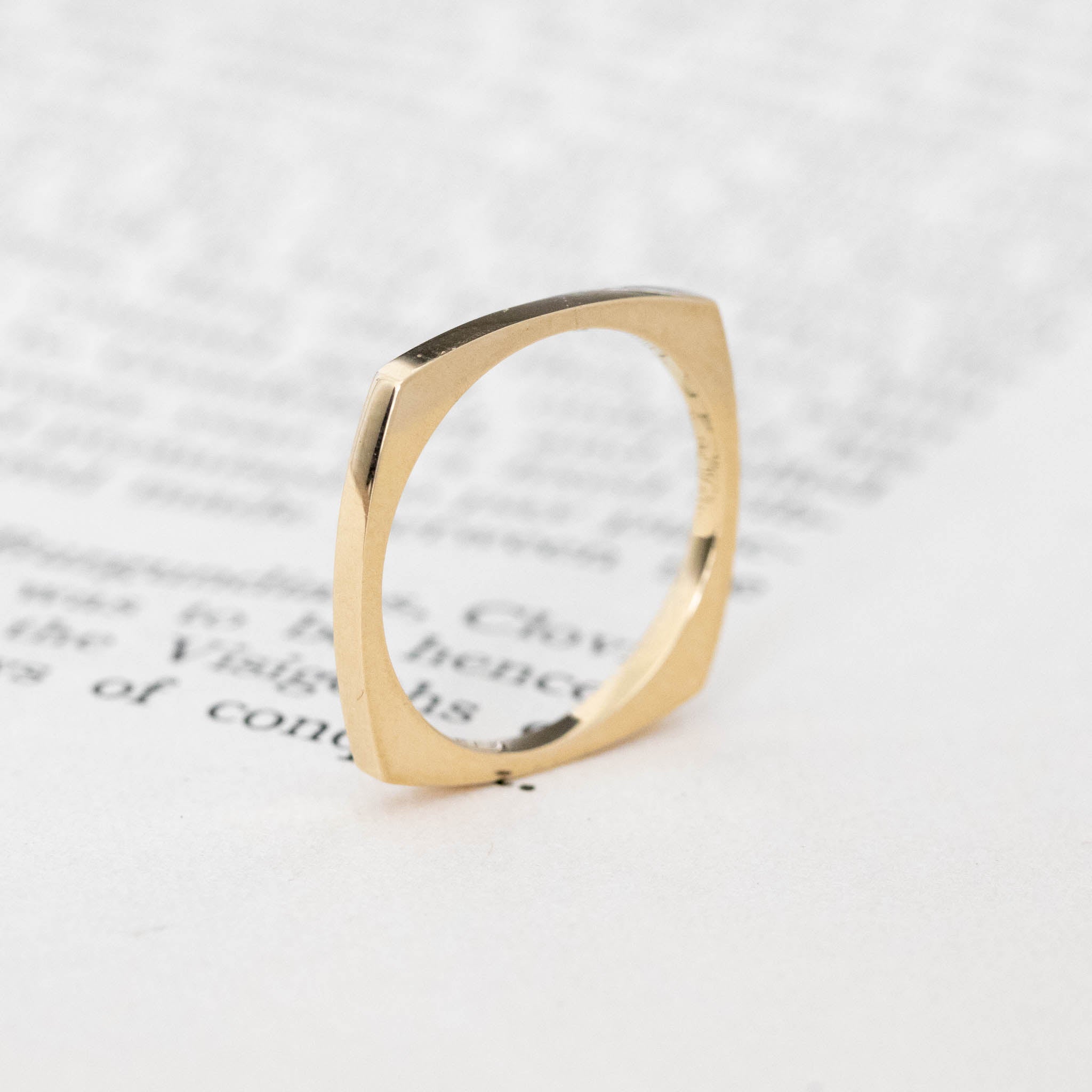 JbyG Square Shank Gender Neutral Band, 1.50mm in 20kt Yellow Gold