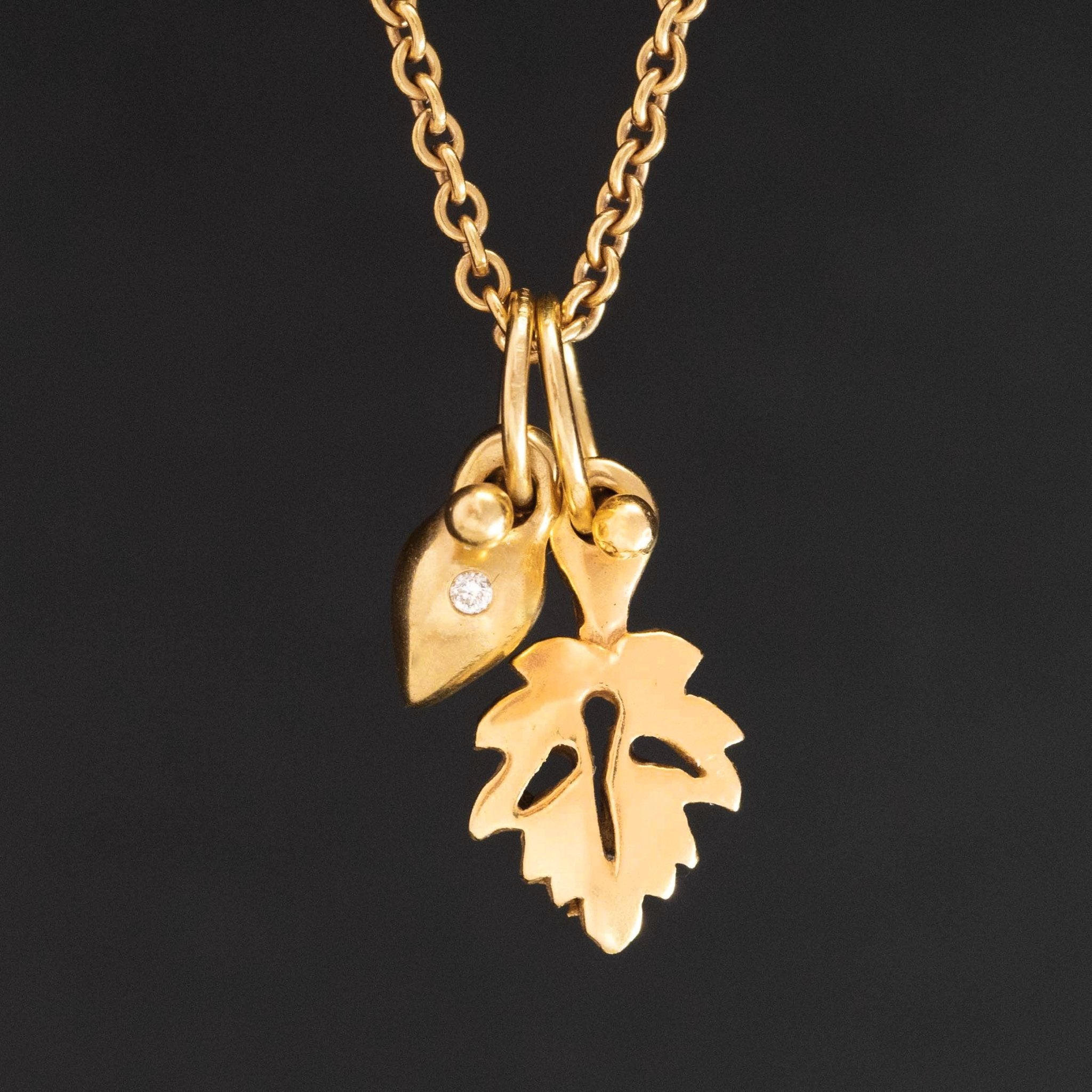 Leaf and Amphora Charm Necklace, by Balestra