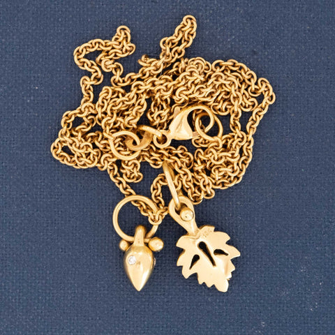 Leaf and Amphora Charm Necklace, by Balestra