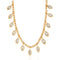 Marquise cut diamond bezel fringe drop necklace, 9.76ctw, 18K yellow gold cable chain