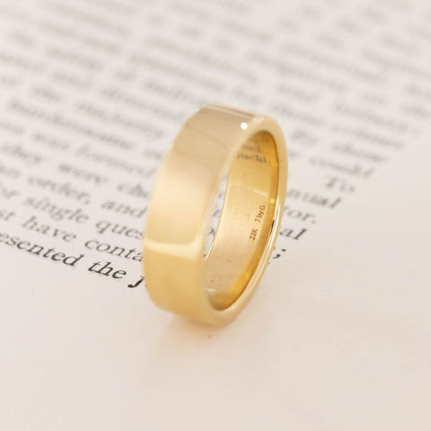 Men's 22kt Square Shank Wedding Band, 6.9mm