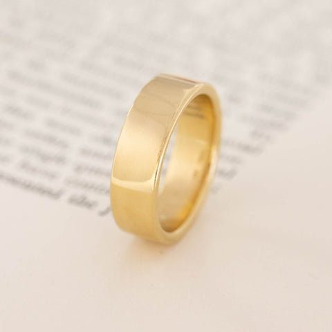 Men's 22kt Square Shank Wedding Band, 6.9mm