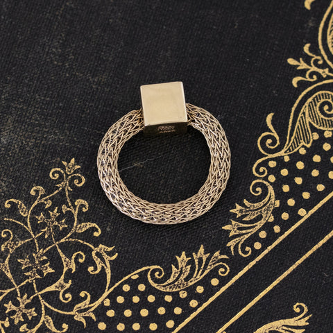 Modernist Cube and Chain Link Ring