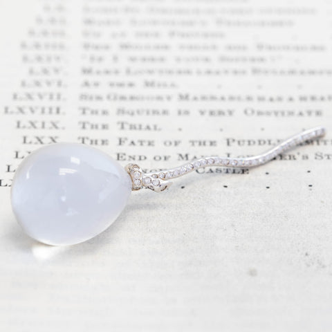 Moonstone Balloon Diamond Drop Earring, by Vhernier