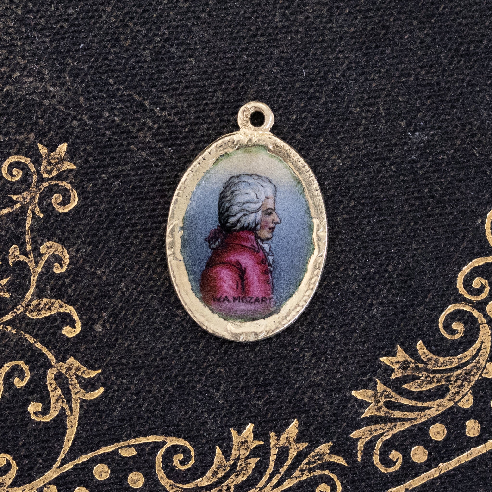 Mozart Portrait Enamel Charm