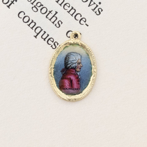 Mozart Portrait Enamel Charm