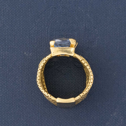 5ct (est) No-Heat Sapphire Bezel Chain Ring by H. Stern