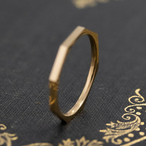 Octagonal Stacker Band, 20kt Yellow Gold