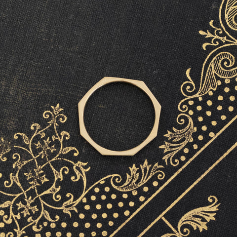 Octagonal Stacker Band, 20kt Yellow Gold