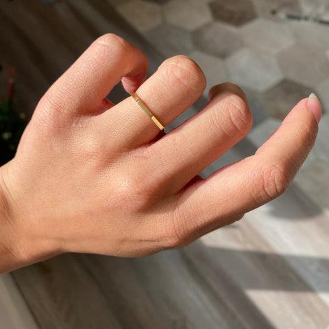 Octagonal Stacker Band, 20kt Yellow Gold