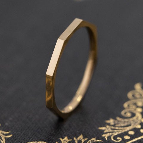 Octagonal Stacker Band, 20kt Yellow Gold