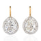Old cut pear shaped diamond collet dormeuse drop earrings, 3.04ctw, GIA, 18K white and yellow gold