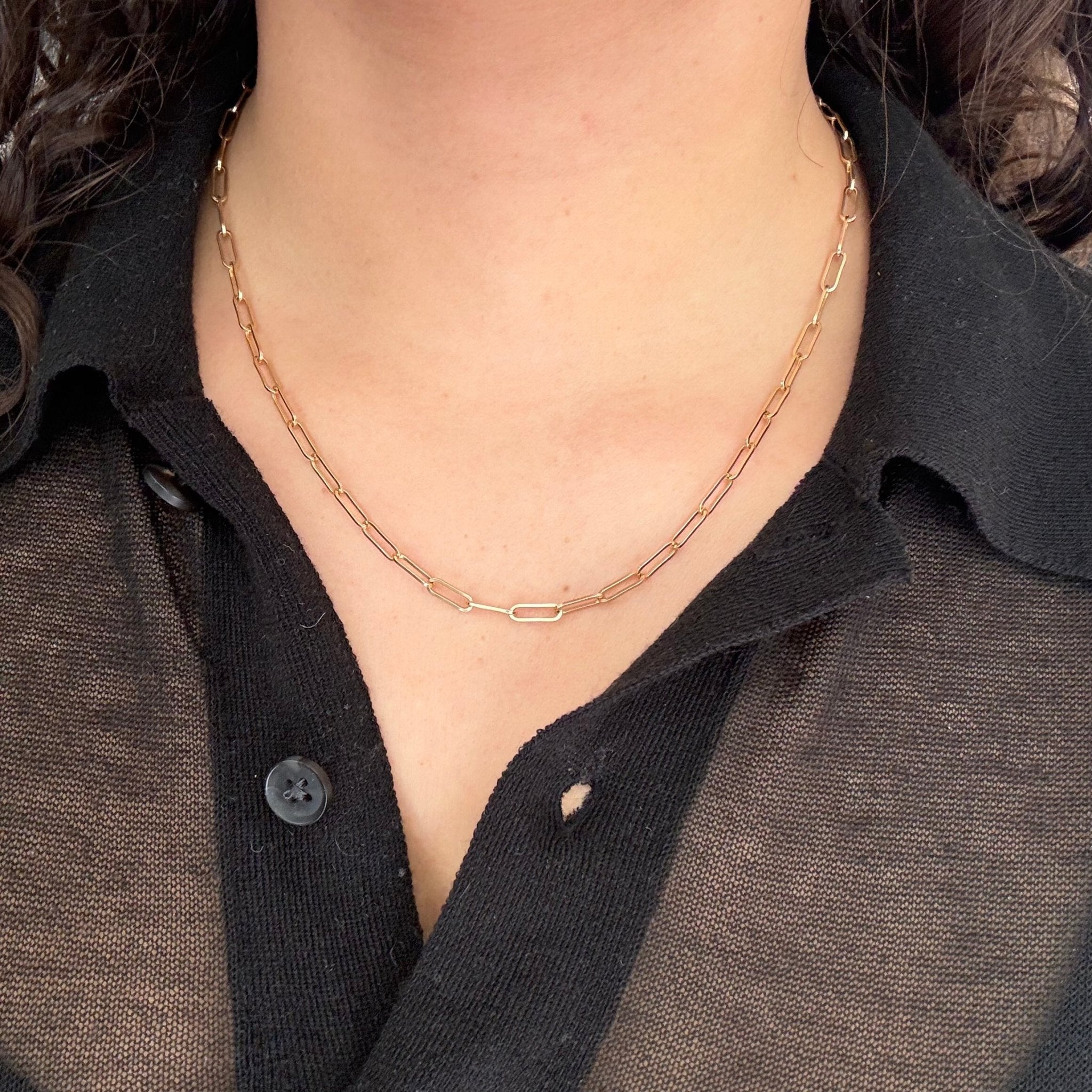 Paper Link Chain Necklace, Italian