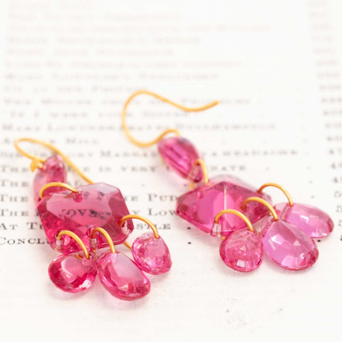 Pink Crystal Necklace and Earrings, by Baccarat