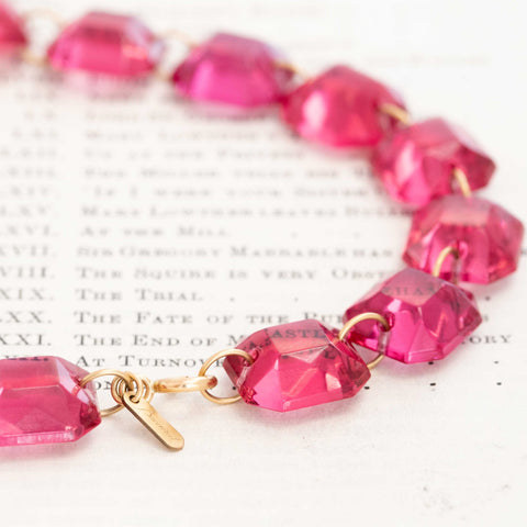 Pink Crystal Necklace and Earrings, by Baccarat