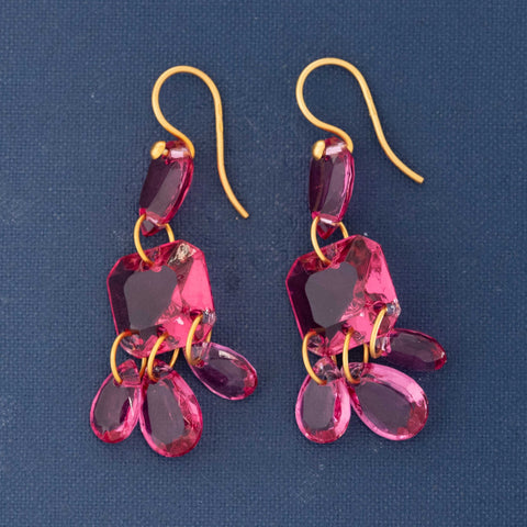 Pink Crystal Necklace and Earrings, by Baccarat