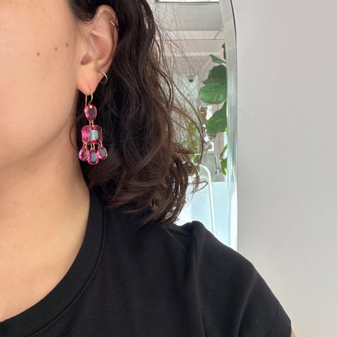 Pink Crystal Necklace and Earrings, by Baccarat