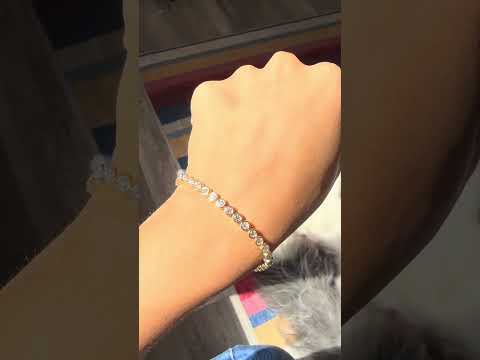 wrist shot on video of elegant vintage diamond bracelet fitting up to 7” wrist, 18kt gold bezels