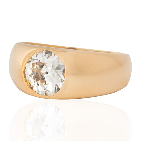 Antique Tiffany & Co. 1.33ct old European cut diamond flush-set solitaire ring in 18kt yellow gold, GIA – alternate view 5