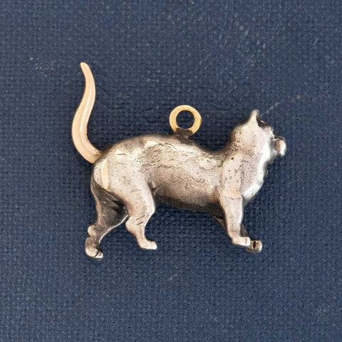 RARE Antique Rose Cut Diamond Cat Charm