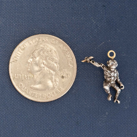 RARE Antique Rose Cut Diamond Monkey Charm