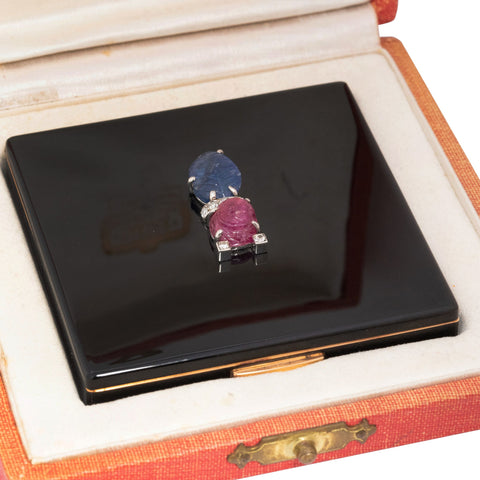 RARE Art Deco "Tutti Frutti" Vanity Case/Compact, by Cartier Paris