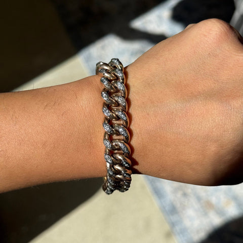 RARE Victorian Diamond Curb Link Bracelet
