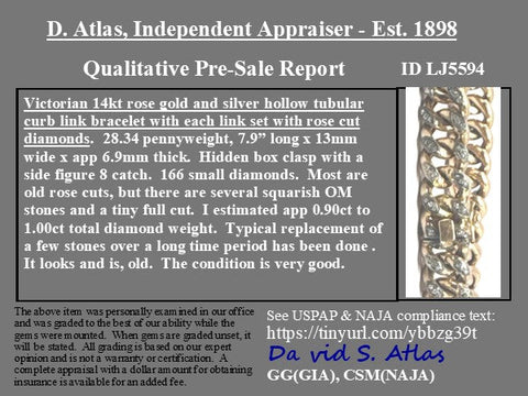 RARE Victorian Diamond Curb Link Bracelet