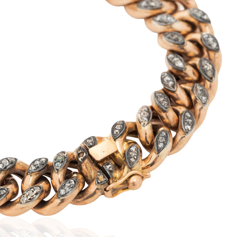 RARE Victorian Diamond Curb Link Bracelet