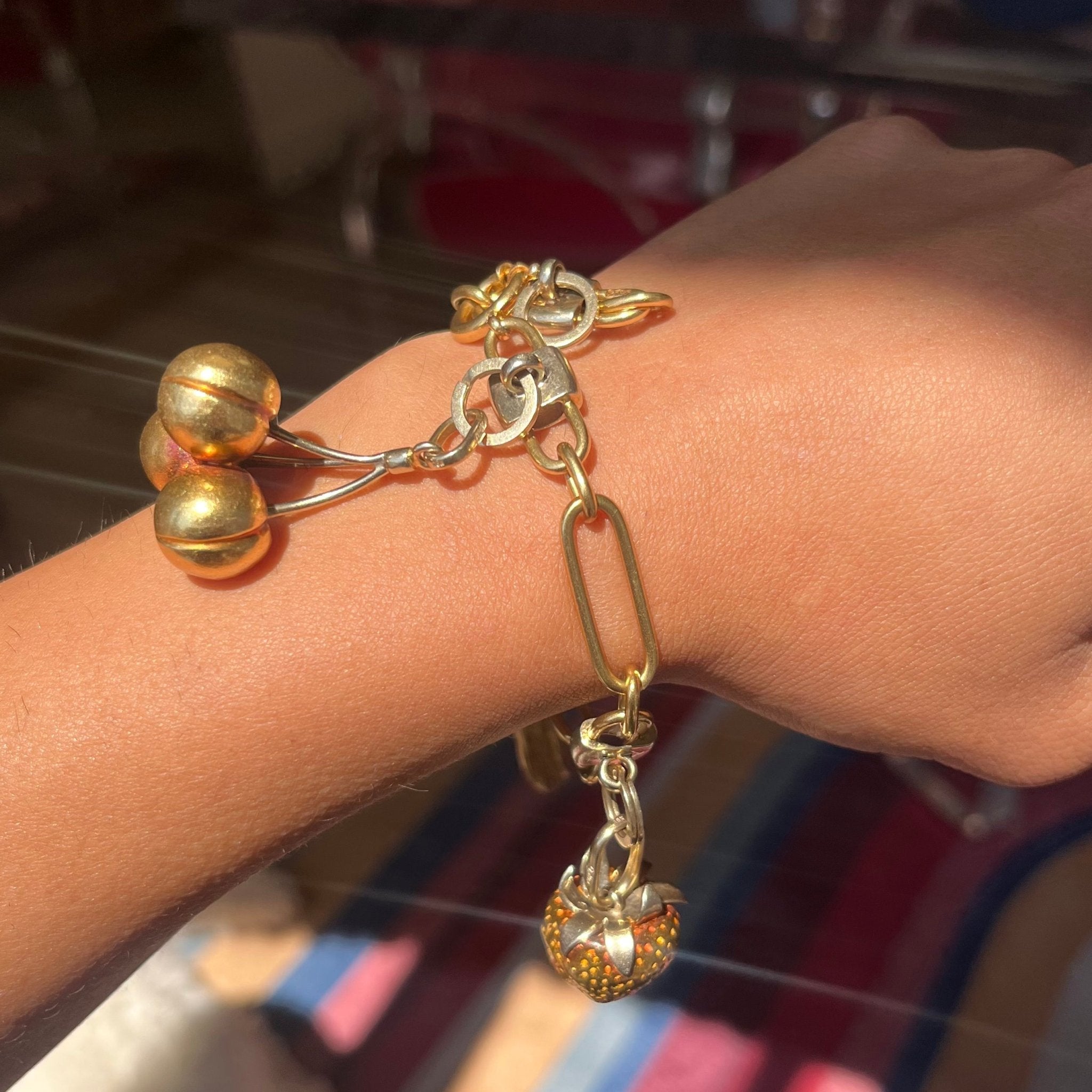 RARE Vintage Aldo Cipullo Fruits of Summer Charm Bracelet, by Cartier