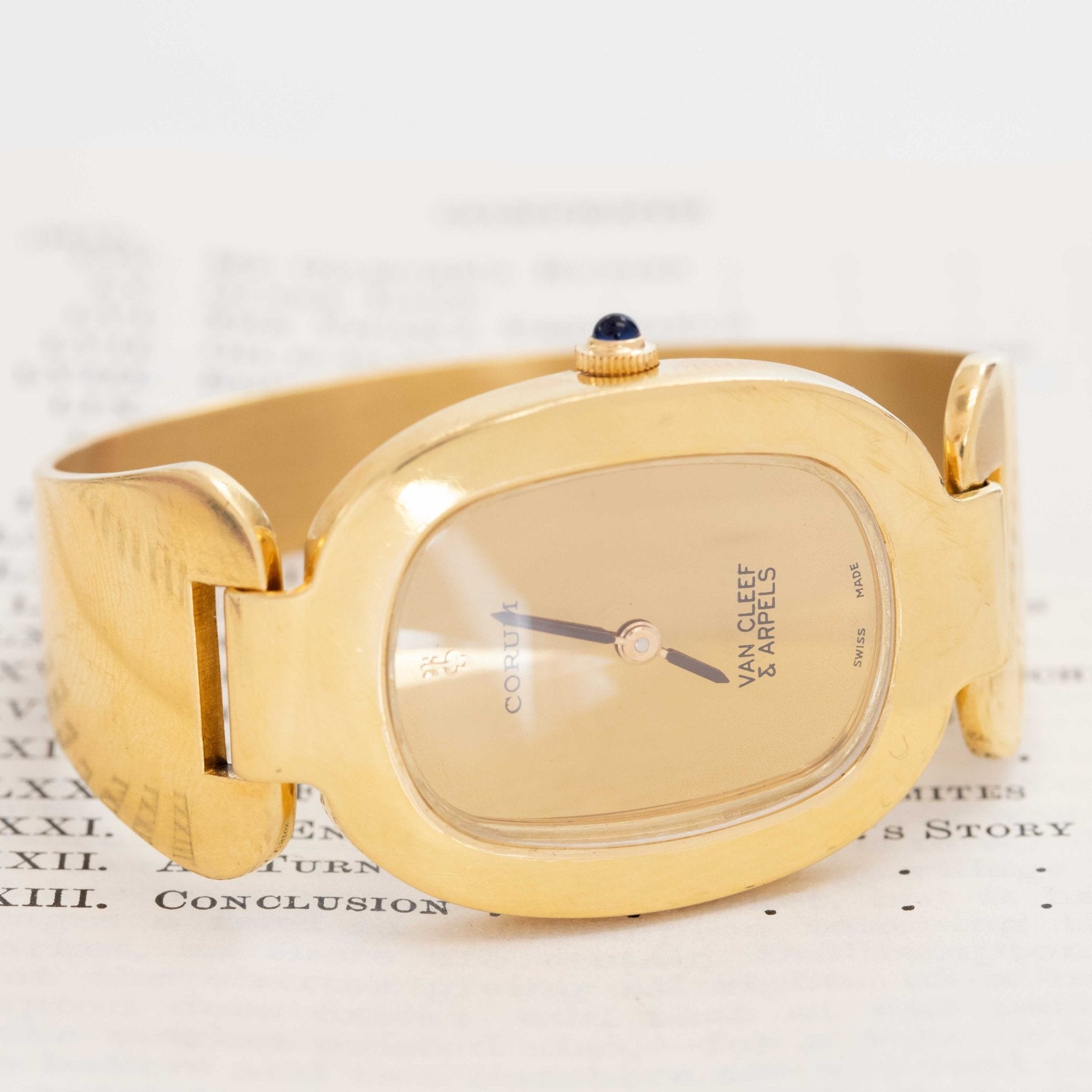 Van Cleef & Arpels Corum gold bracelet watch, Swiss made