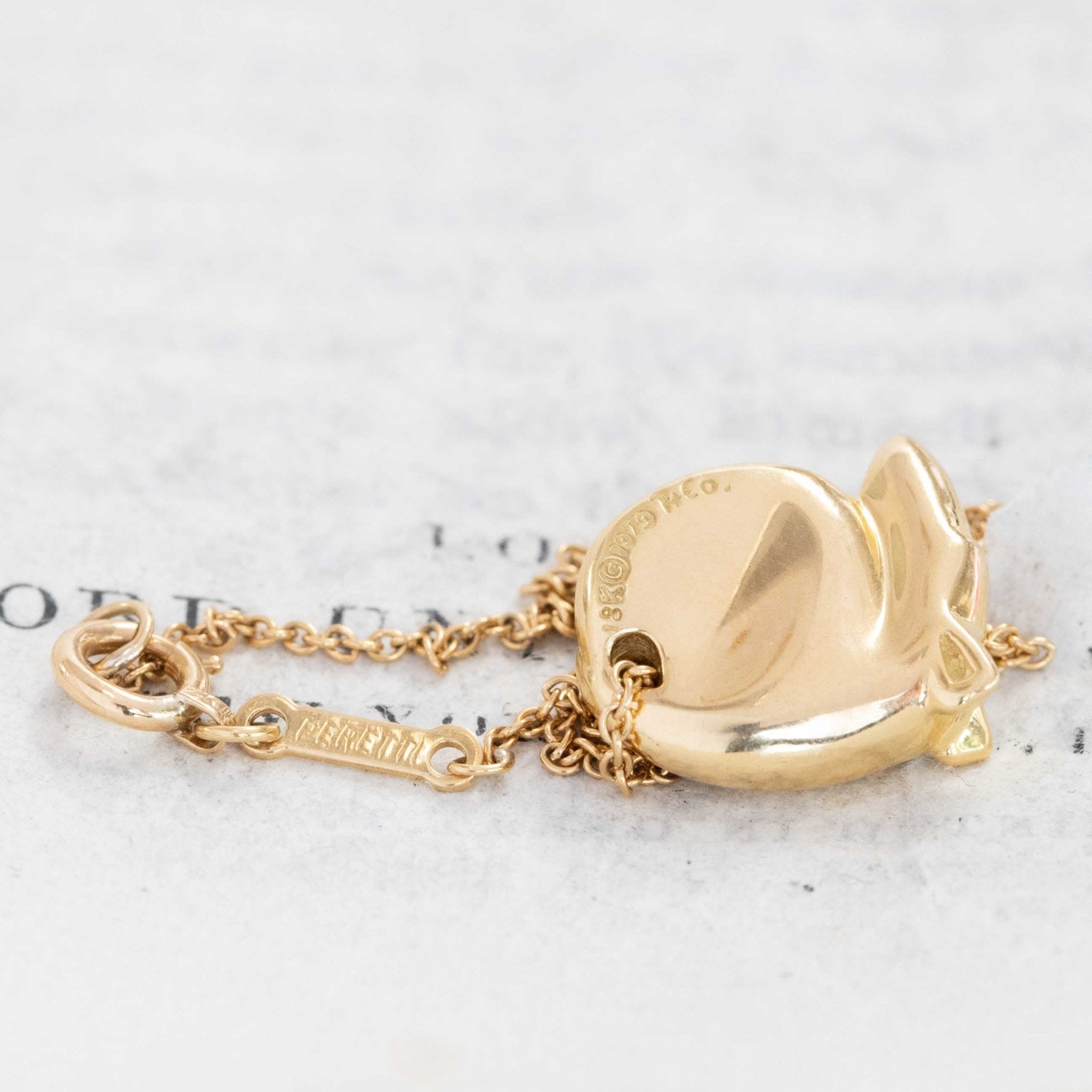 1980s Tiffany Peretti Dog charm in 18k yellow gold