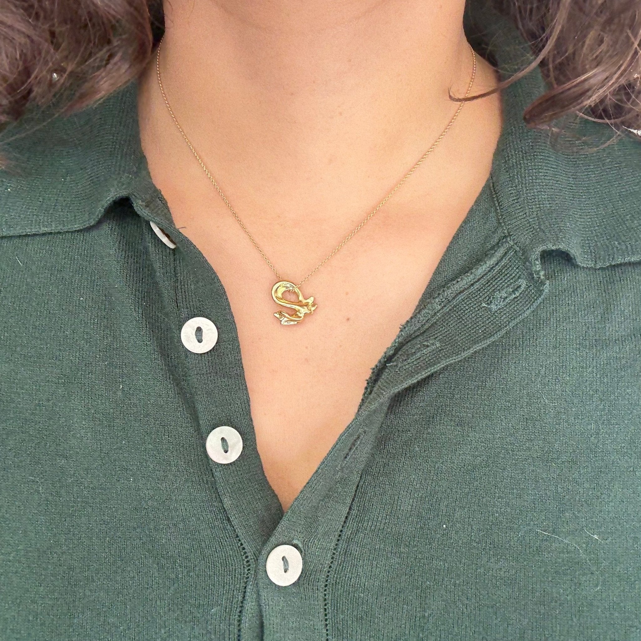 Vintage Peretti Chinese Zodiac Dragon charm in polished yellow gold