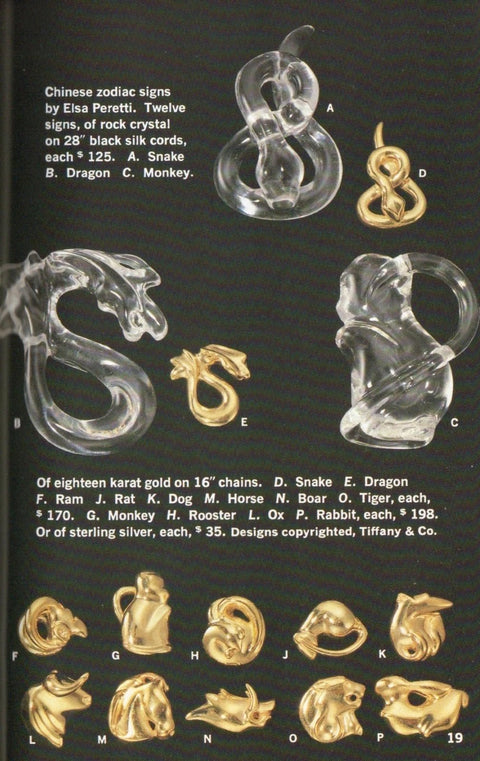 Tiffany & Co. 18k gold Tiger zodiac pendant by Elsa Peretti