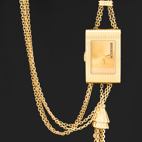 RARE Vintage Gold Chatelaine Watch Necklace, by Boucheron