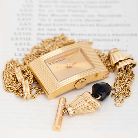 French vintage Boucheron jewel watch with multi strand chain