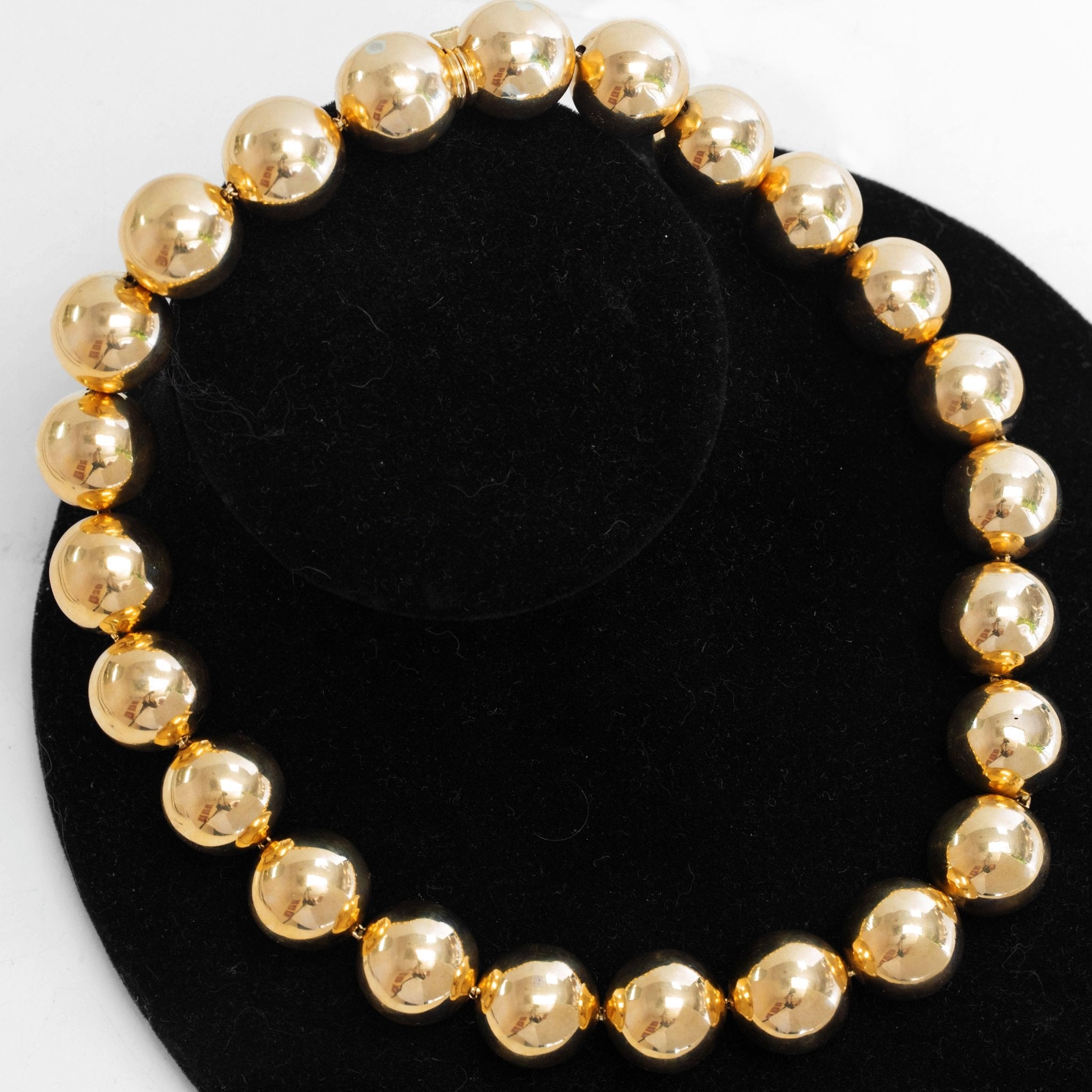 Carlo Weingrill for BVLGARI vintage Italian gold necklace with polished gold spheres