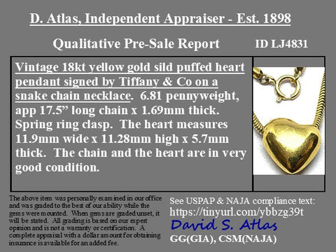 RARE Vintage Heart Pendant by Tiffany & Co.