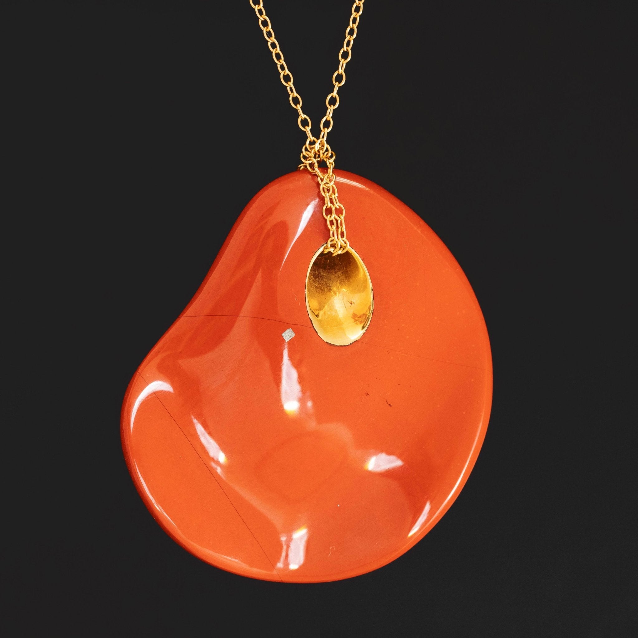 RARE Vintage Jasper Touch Stone Pendant, by Elsa Peretti for Tiffany & Co.