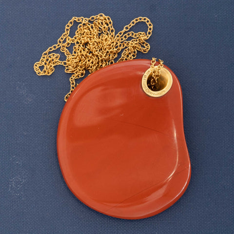 RARE Vintage Jasper Touch Stone Pendant, by Elsa Peretti for Tiffany & Co.