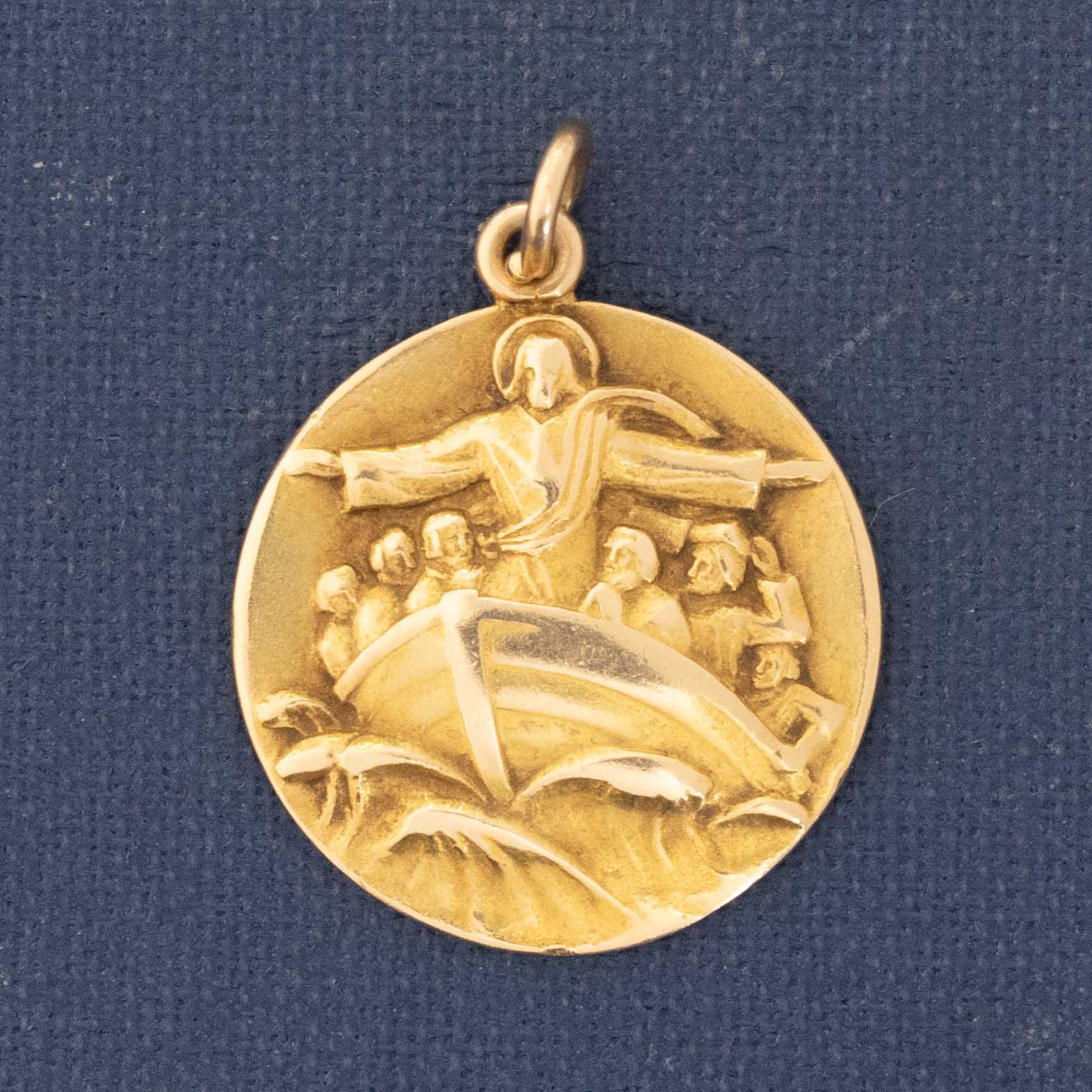 RARE Vintage Jesus Calm the Storm Medallion by Cartier
