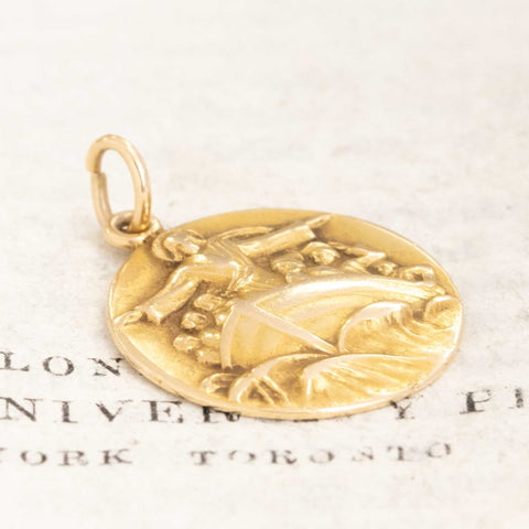 RARE Vintage Jesus Calm the Storm Medallion by Cartier