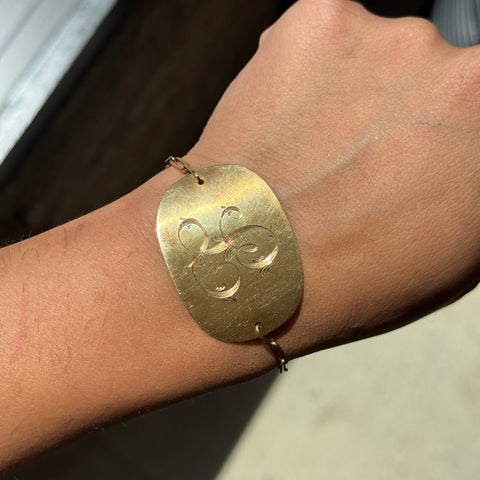 RARE Vintage "L" Name Plate Bracelet, by Dinh Van for Cartier